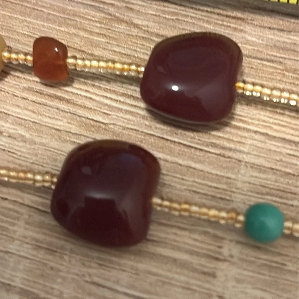 Semi precious and glass with crystal and seed bead necklace - Picture 4 of 6